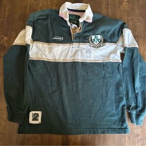 Vintage Lansdowne Ireland Rugby Polo Shirt Youth 11/12 Colorblock Herritage